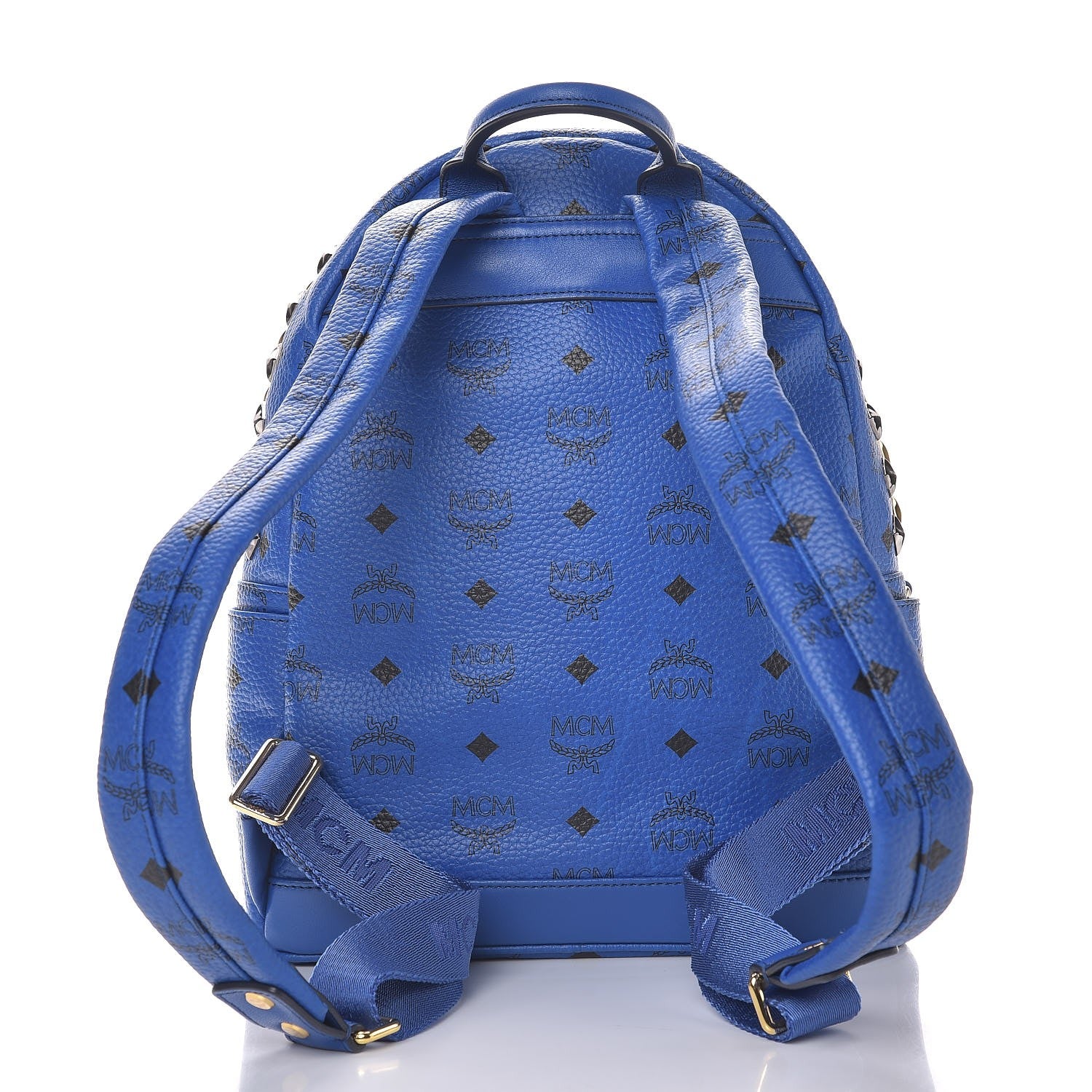 MCM Visetos Studded Medium Stark Backpack White Blue 5 of 20