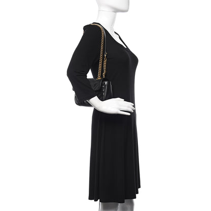 Gucci Calfskin Matelasse Mini GG Marmont Shoulder Bag Black 2 of 9