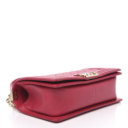 Chanel Caviar Quilted Medium Boy Flap Dark Pink 4 of 12