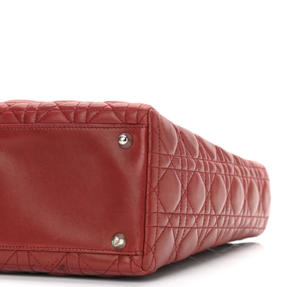 Christian Dior Lambskin Cannage Large Lady Dior Red 10 of 13