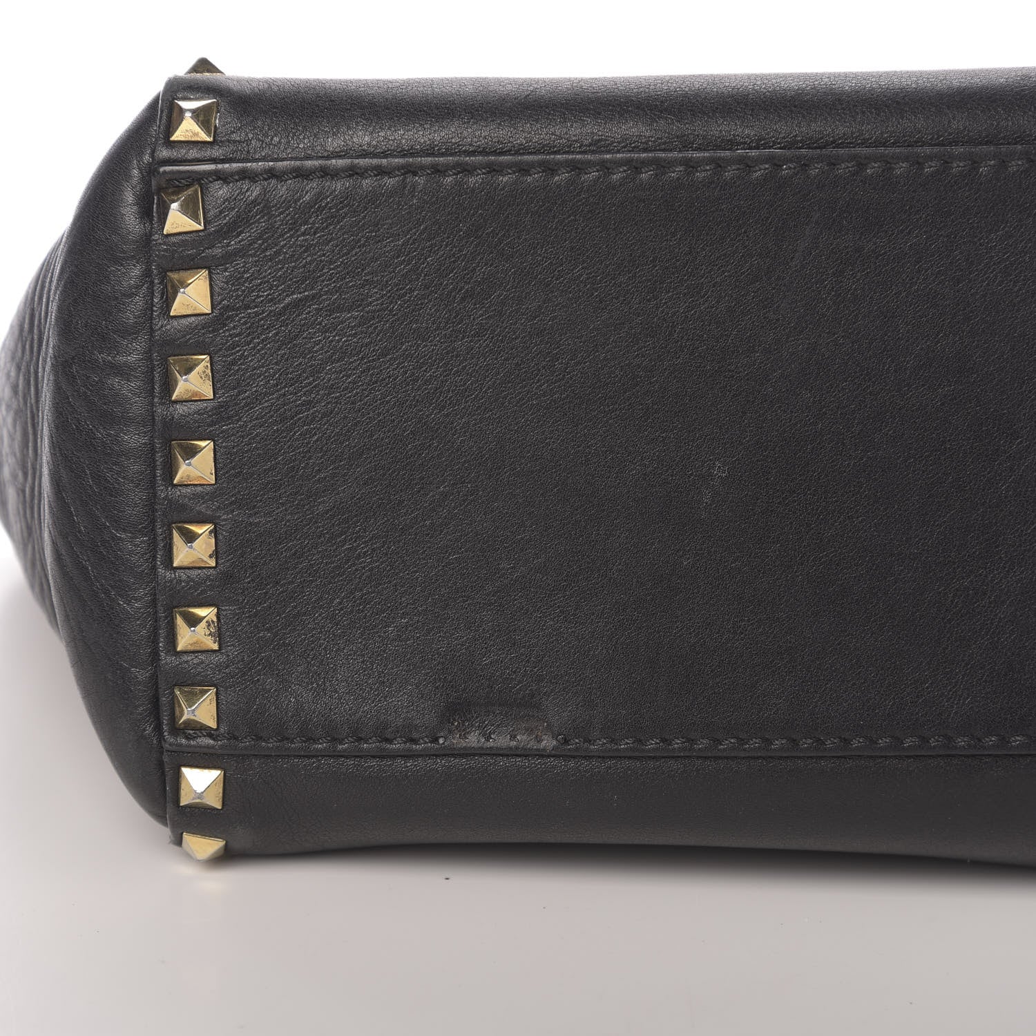 Valentino Garavani Vitello Rockstud Double Handle Tote Black 14 of 15