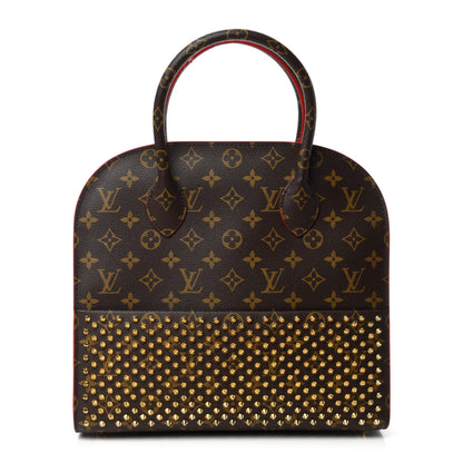 Louis Vuitton Monogram Calf Hair Spikes Iconoclasts Christian Louboutin Tote Red 1 of 18