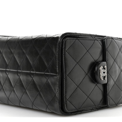 Chanel Shiny Crumpled Calfskin Quilted Small Chanel 25 Handbag Black 10 of 11