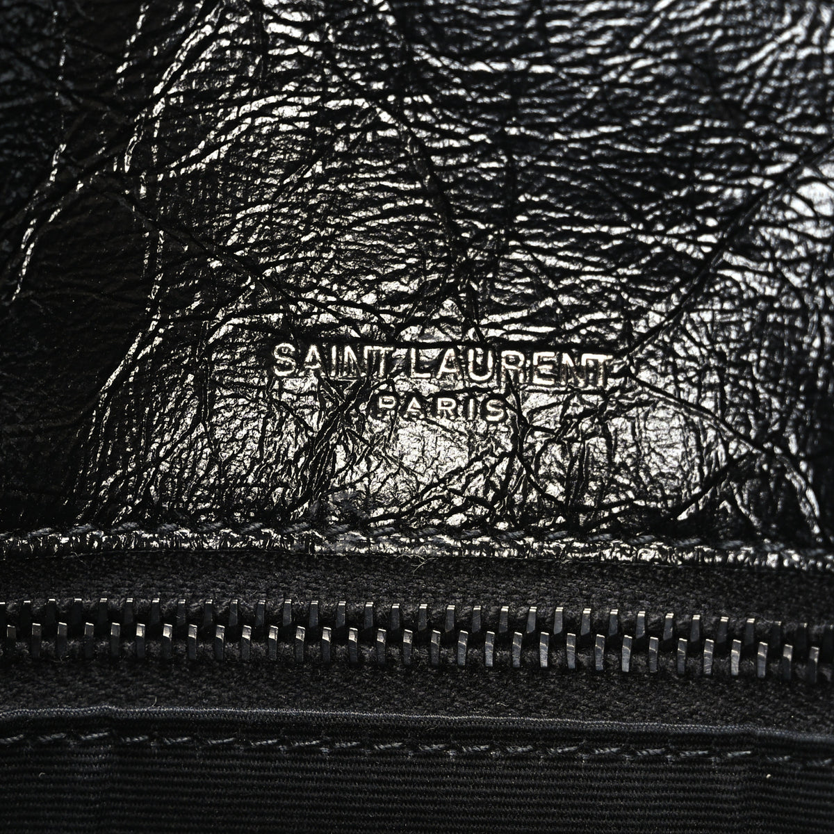 Saint Laurent Crinkled Calfskin Matelasse Monogram Medium Niki Chain Satchel Black 6 of 10