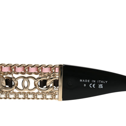Chanel Acetate Calfskin Chain CC Sunglasses 5536-Q-A Black 6 of 7