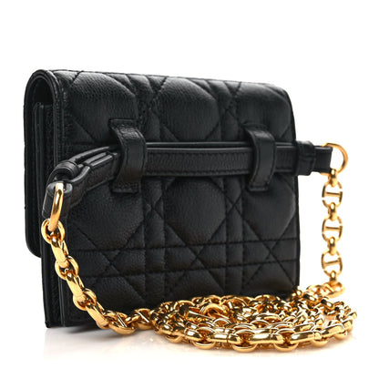 Christian Dior Calfskin Cannage Mini Caro Belt Pouch Black 3 of 8