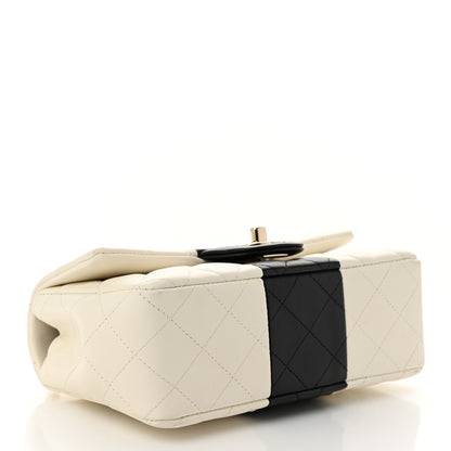 Chanel Lambskin Quilted Mini Rectangular Flap White Black 4 of 10