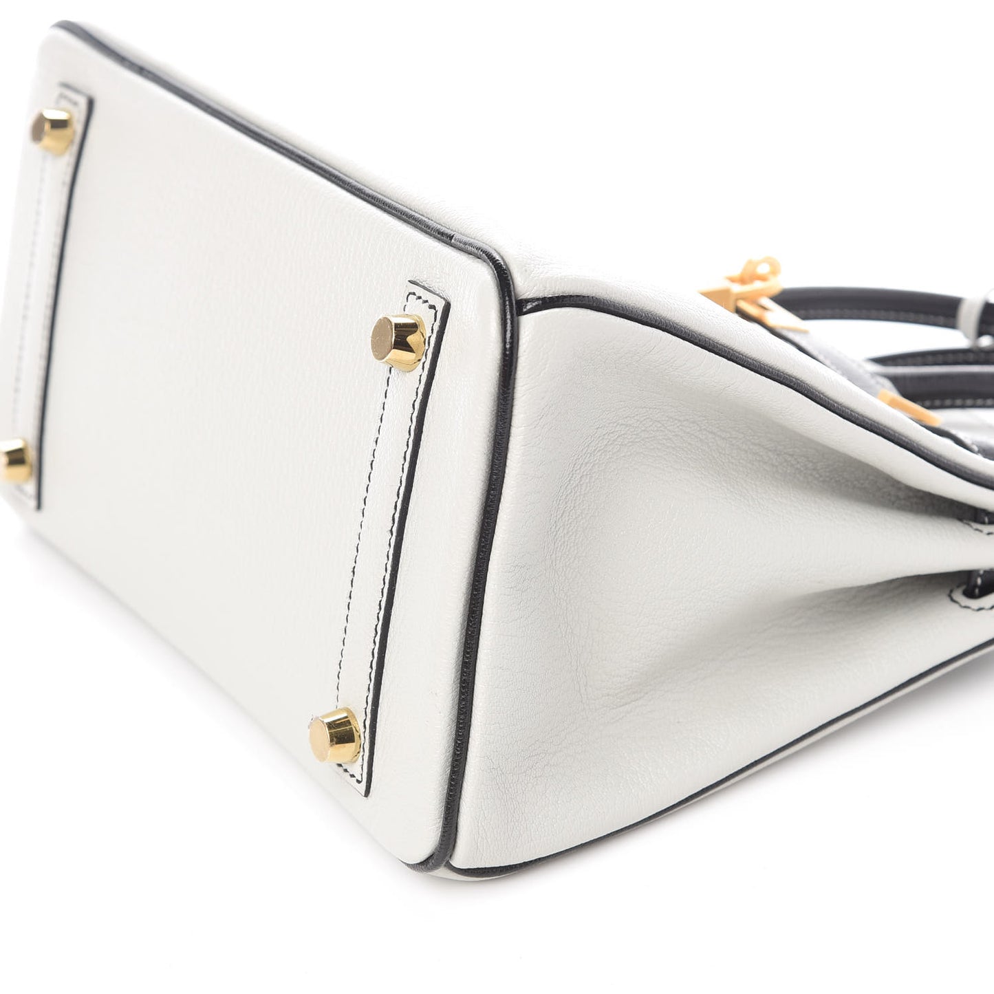 Chevre Mysore Horseshoe Birkin 25 Gris Perle Black