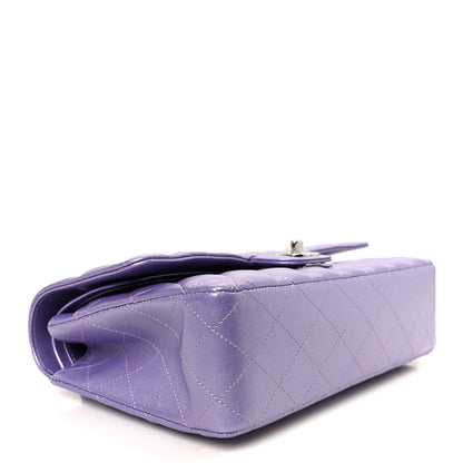 Chanel Metallic Lambskin Quilted Medium Double Flap Purple 3 of 11