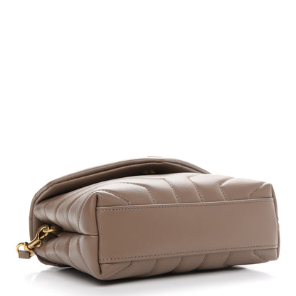 Saint Laurent Calfskin Y Quilted Monogram Toy Loulou Crossbody Bag Taupe 4 of 8