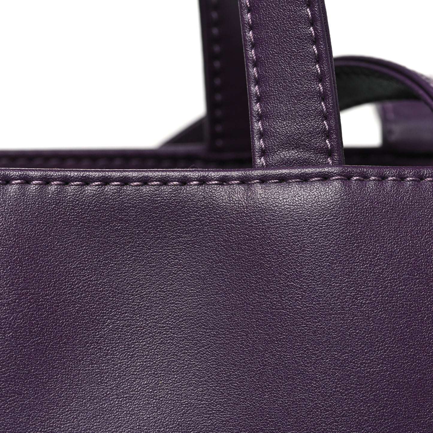 Vegan Leather Medium Shopping Bag Eggplant