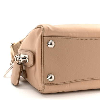 Prada Tessuto Nylon Saffiano Re-Edition 2005 Top Handle Crossbody Bag Cammeo 9 of 11
