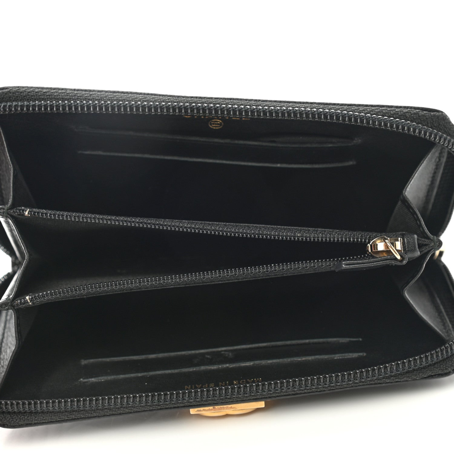 Chanel Caviar Quilted Small Boy Zip Around Wallet Black 5 of 10
