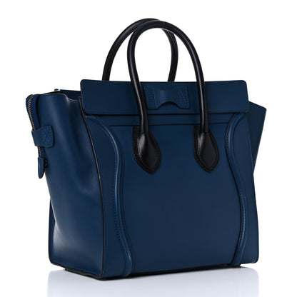 Celine Smooth Calfskin Mini Bi-Color Luggage Ocean Blue 2 of 19