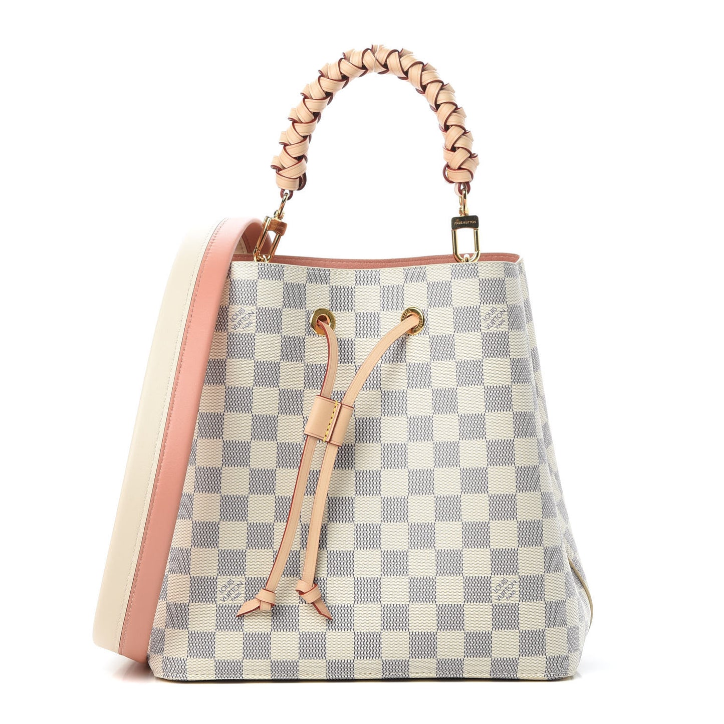 Damier Azur Braided Neonoe MM Peach Cream