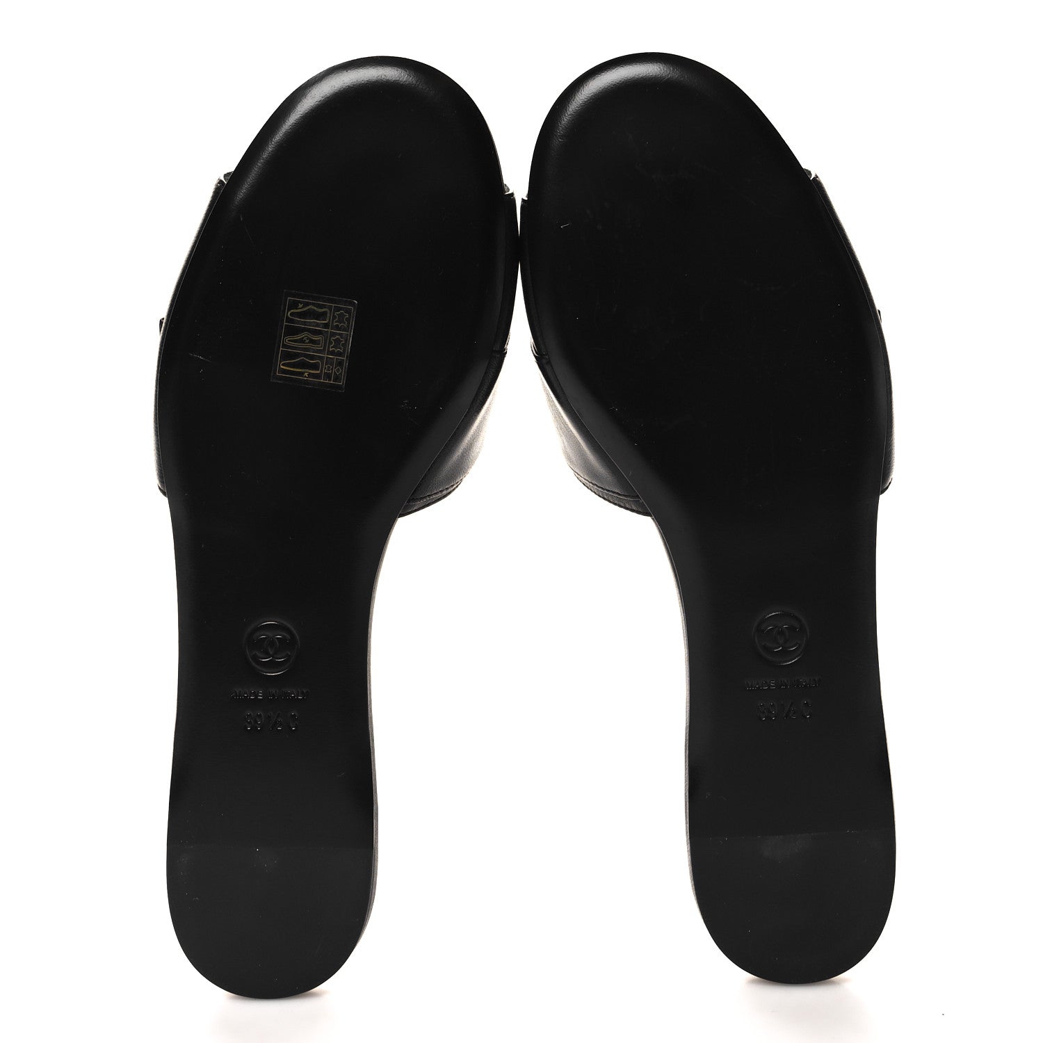 Chanel Lambskin Pearl Crystal CC Sandals 39.5 Black 5 of 8