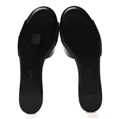 Chanel Lambskin Pearl Crystal CC Sandals 39.5 Black 5 of 8