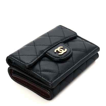 Chanel Lambskin Quilted Double Flap Wallet Black 5 of 11
