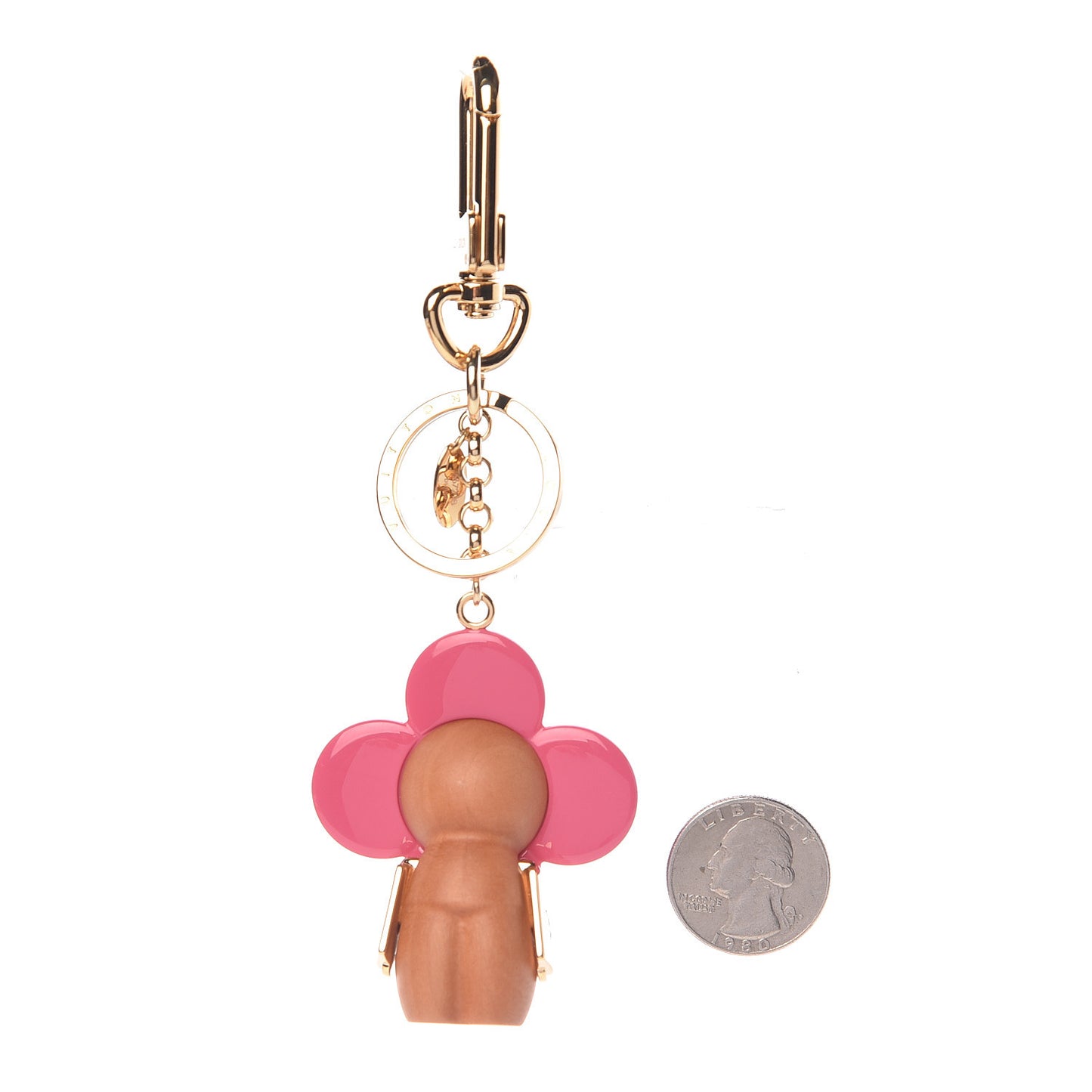 Resin Wood Vivienne Bag Charm Pink