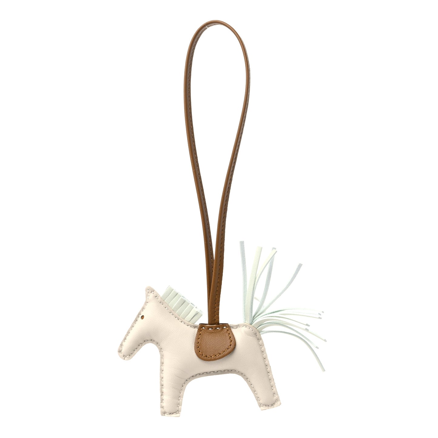 Milo Lambskin Grigri Rodeo Horse Bag Charm PM Craie Vert Fizz Kraft