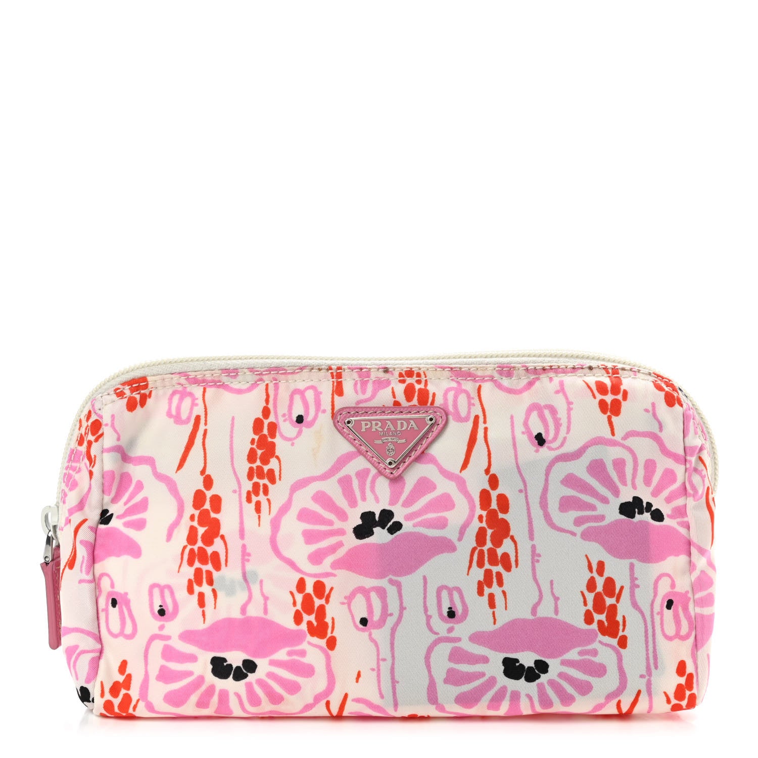 Prada Tessuto Nylon Print Cosmetic Pouch Rosa 1 of 10