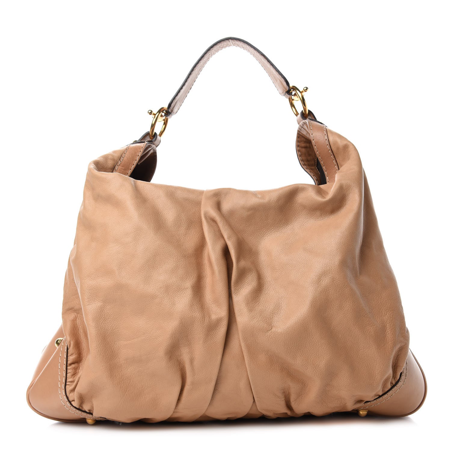 Gucci Calfskin Large Jockey Hobo Tan 1 of 10