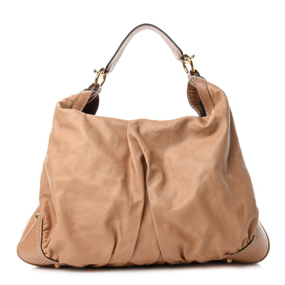 Gucci Calfskin Large Jockey Hobo Tan 1 of 10