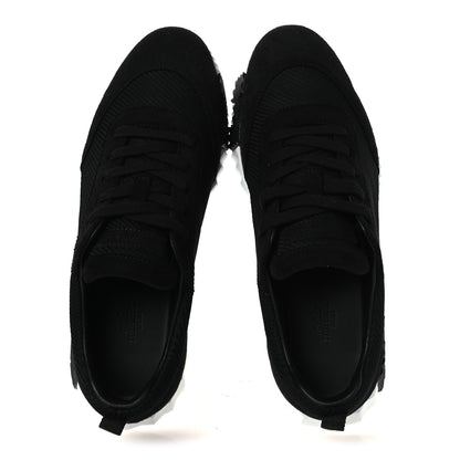 Hermes Textured Mesh Suede Goatskin Bouncing Sneakers 40 Black 2 of 11