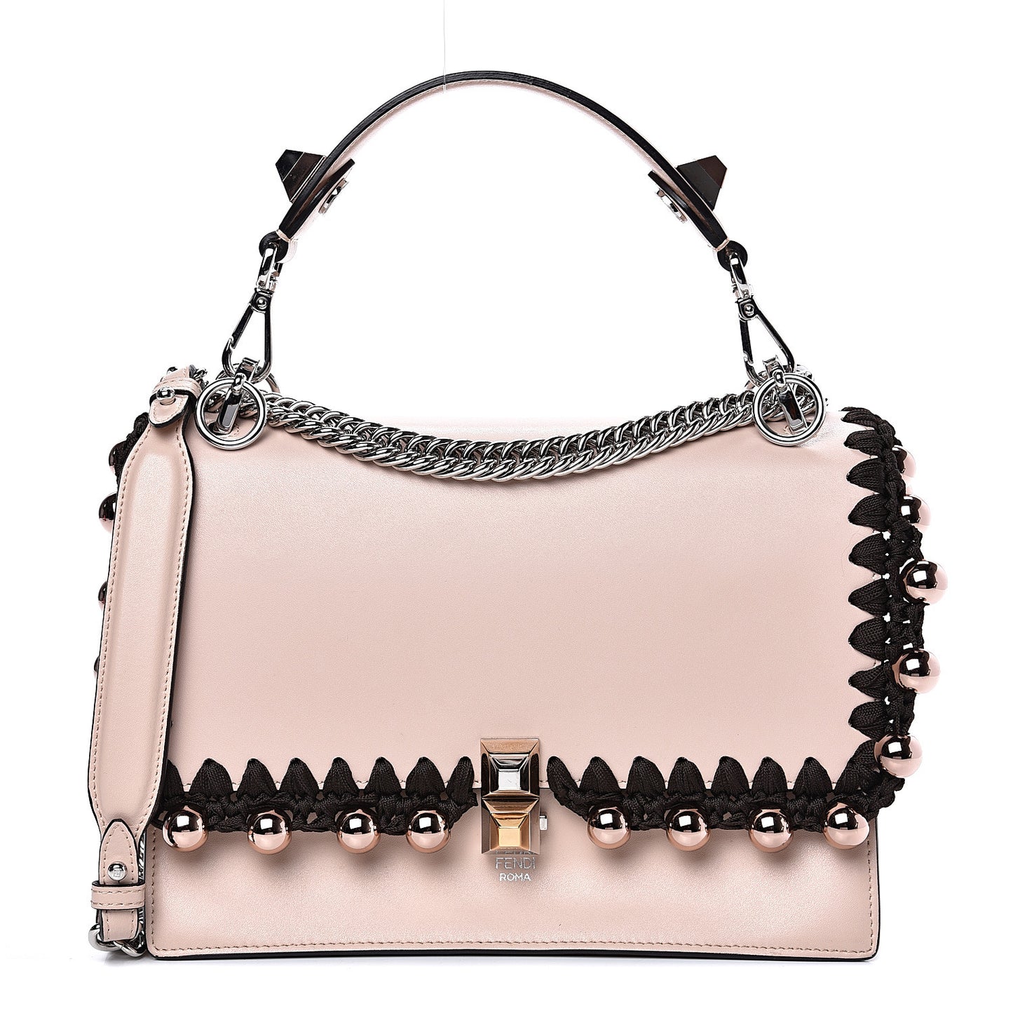 Vitello Liberty Ribbon Pearl Lace Up Kan I Shoulder Bag Plaster