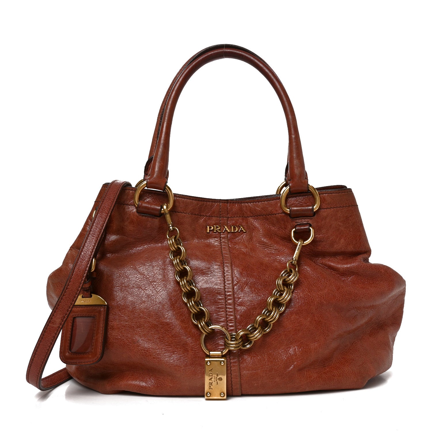 Prada Vitello Shine Chain Tote Antico 1 of 9
