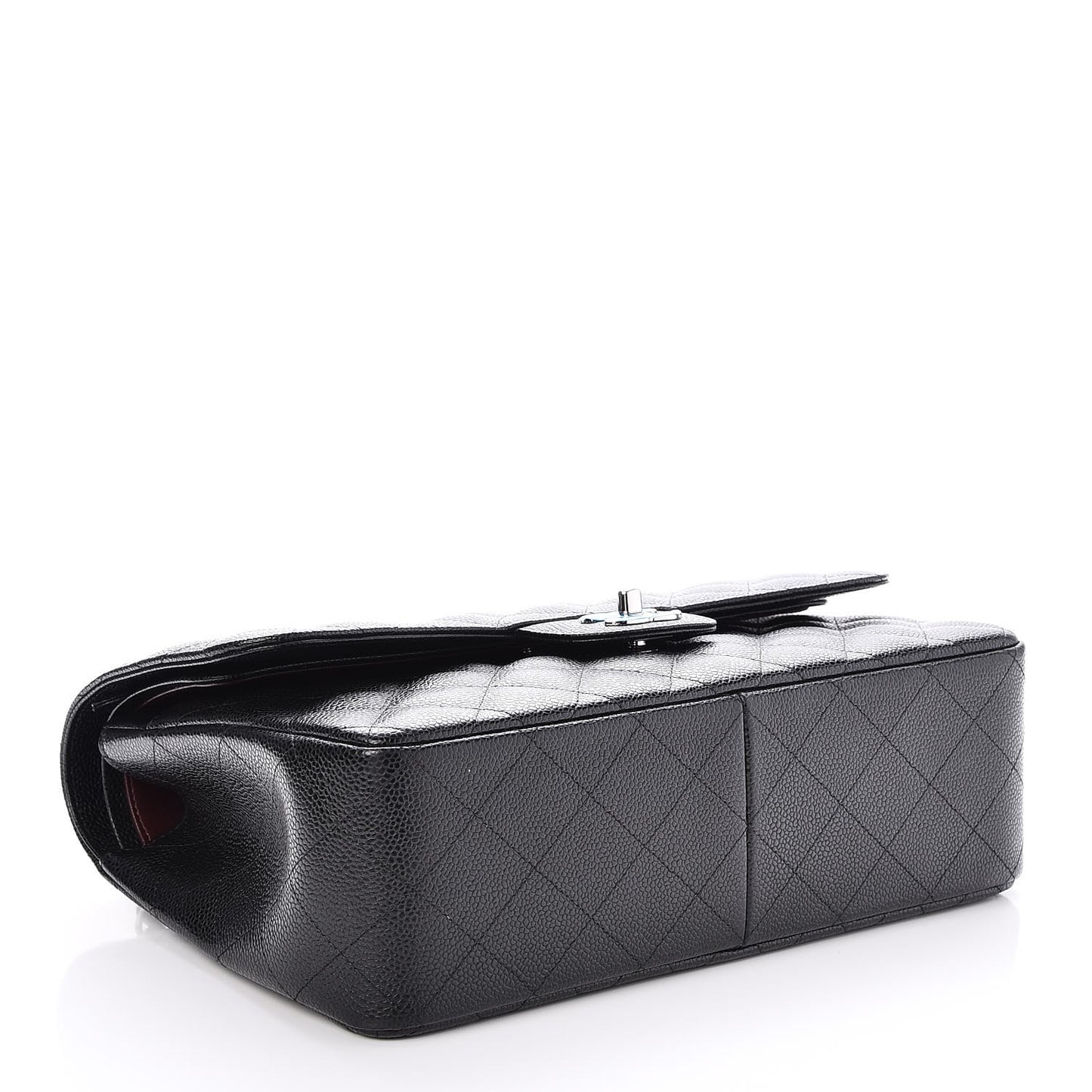 Caviar Quilted Jumbo Double Flap Black