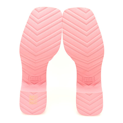Gucci Rubber Gucci Logo Womens Platform 20/60mm Slide Sandals 38 Wild Rose 5 of 8