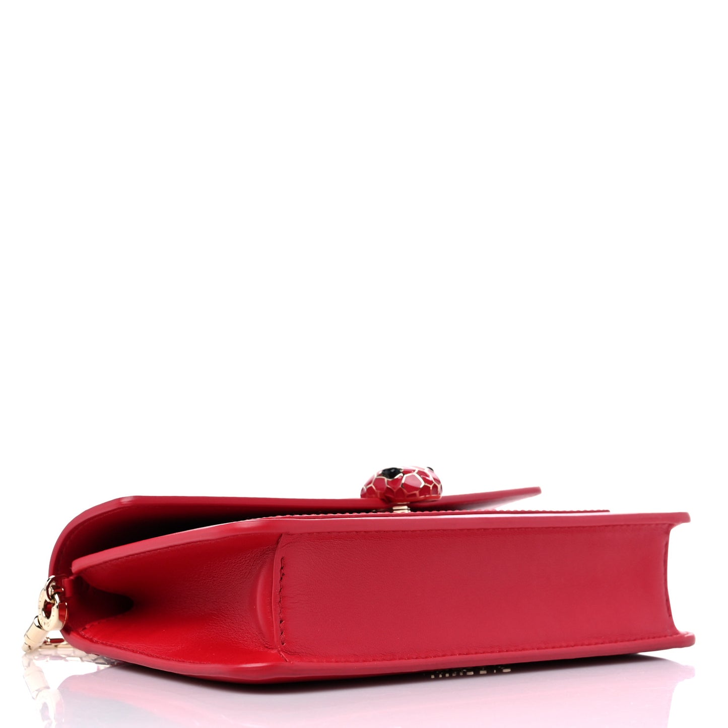 Calfskin Serpenti Forever Chain Wallet Amaranth Garnet