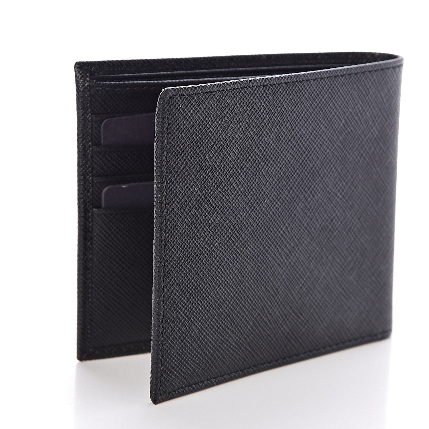 Prada Saffiano Bi-Fold Wallet Black 3 of 7