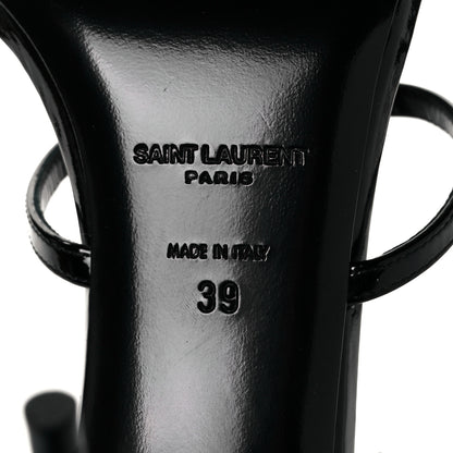 Saint Laurent Patent Calfskin Cassandra 100 Sandals 39 Black 6 of 7