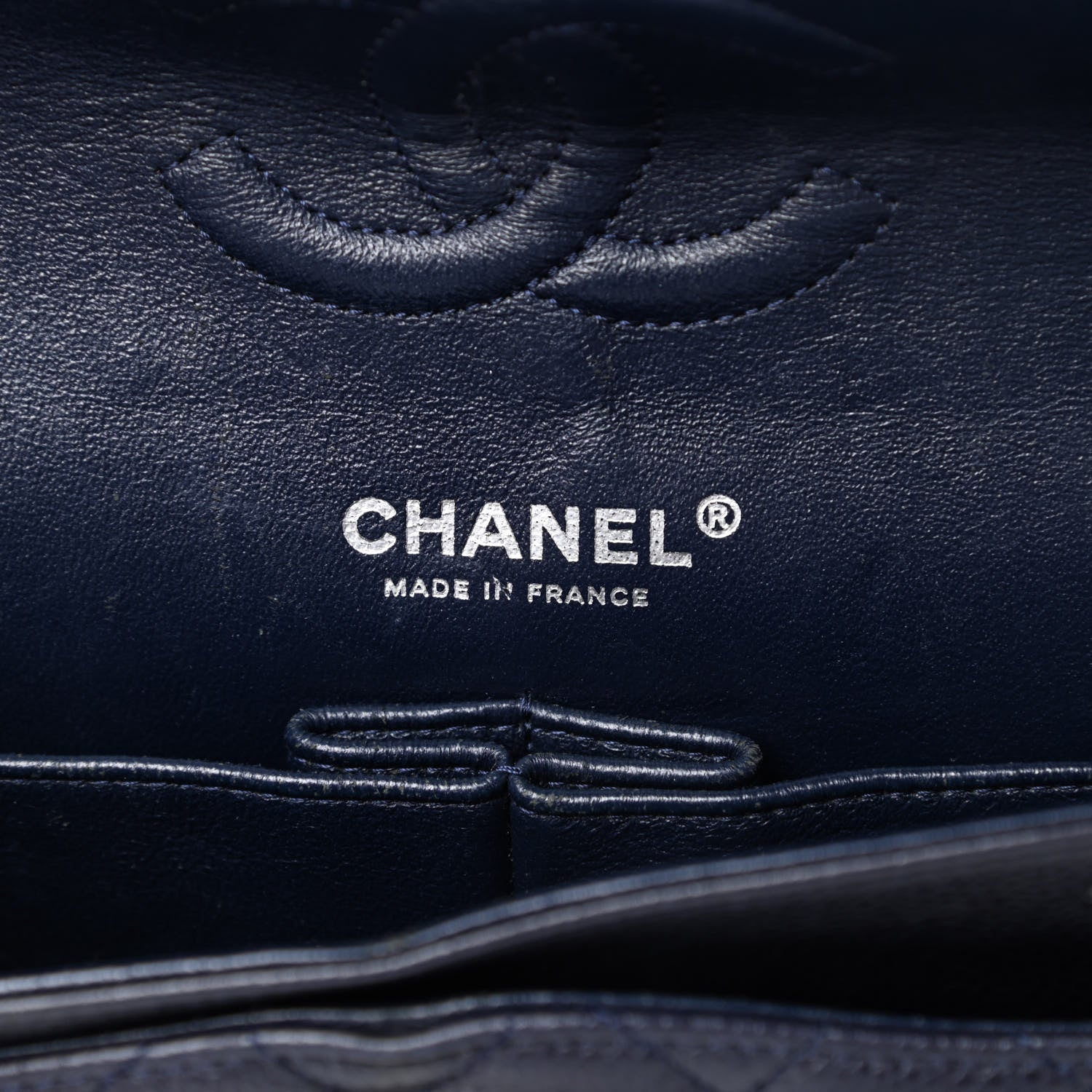 Chanel Lambskin Quilted Medium Double Flap Navy 6 of 17