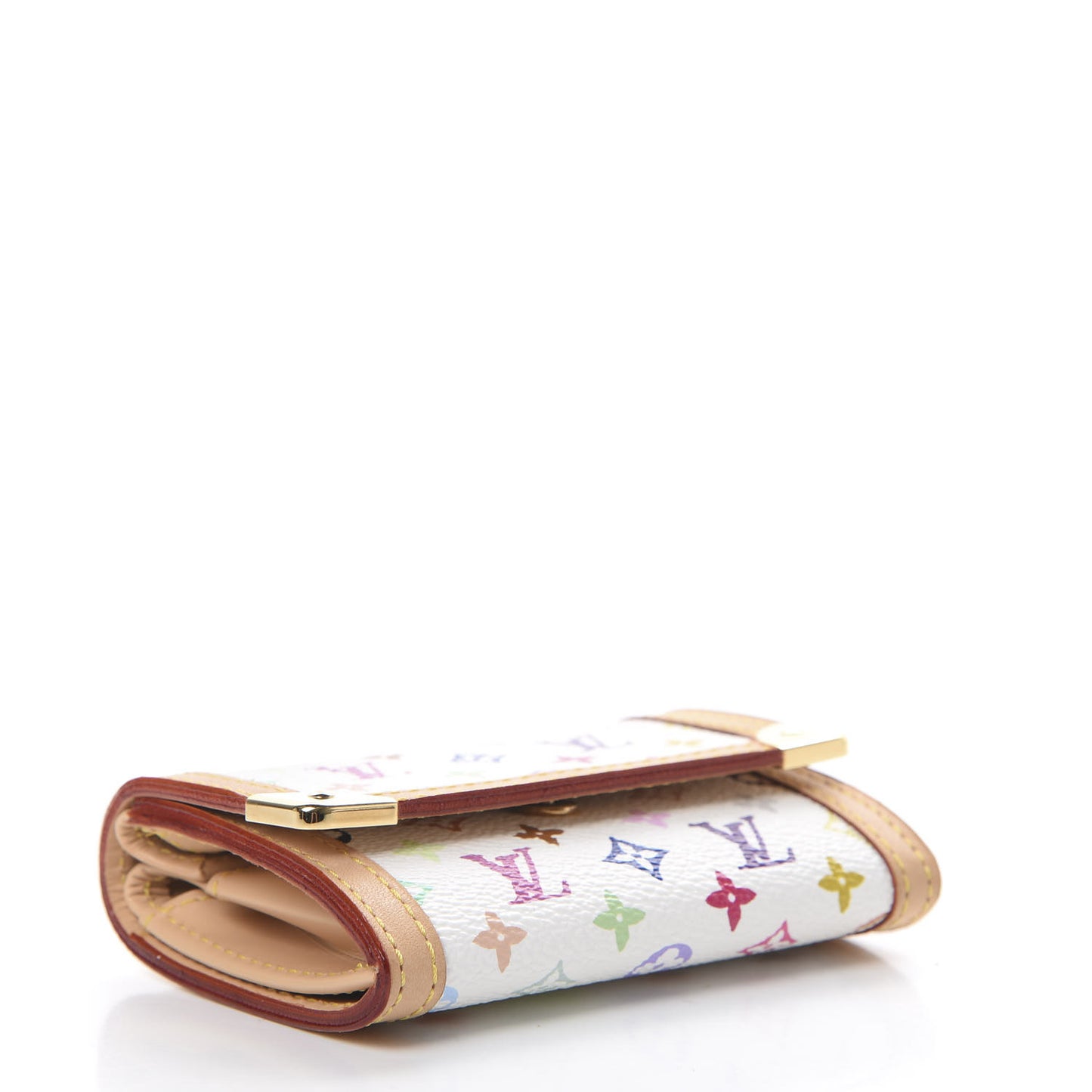 Monogram Multicolor Porte-Monnaie Plat Coin Purse White