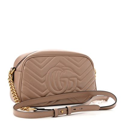 Gucci Calfskin Matelasse Small GG Marmont Chain Shoulder Bag Porcelain Rose 3 of 10
