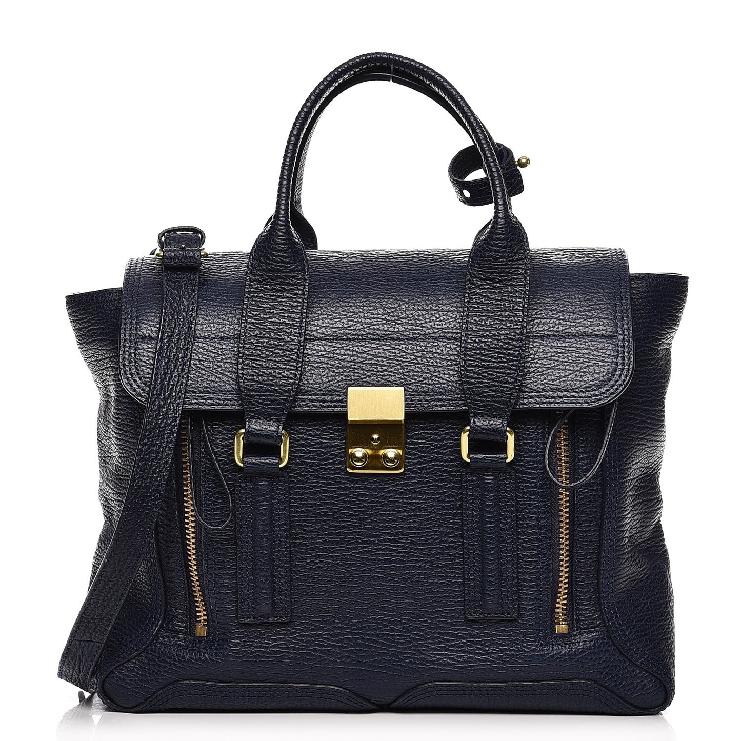 3.1 Textured Calfskin Medium Pashli Satchel Ink