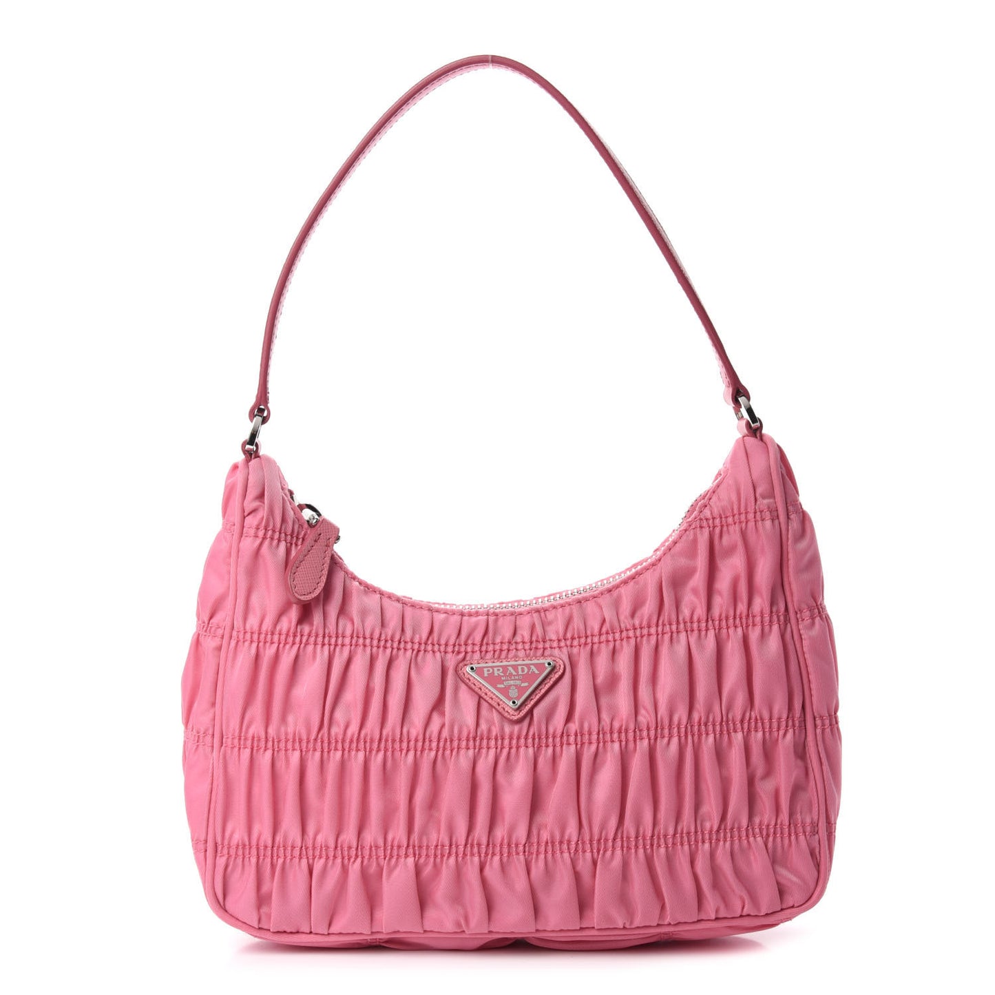 Tessuto Nylon Gaufre Shoulder Bag Begonia