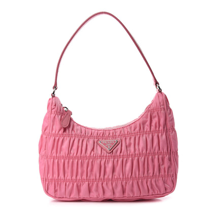Prada Tessuto Nylon Gaufre Shoulder Bag Begonia 1 of 11