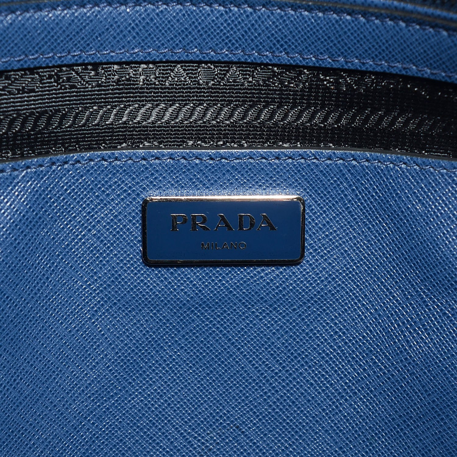 Prada Saffiano Small Soft Tote Bleuette 6 of 11