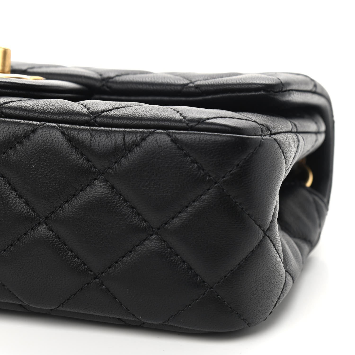 Chanel Lambskin Quilted Mini Rectangular Pearl Crush Flap Black 9 of 9