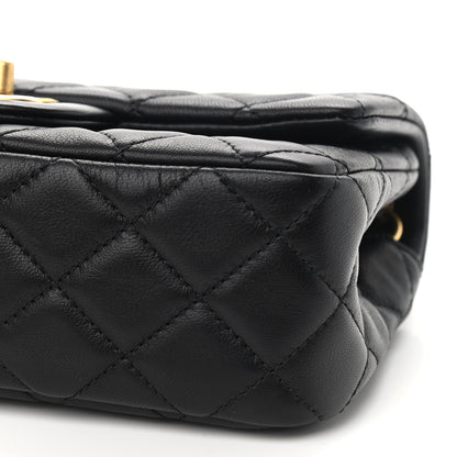 Chanel Lambskin Quilted Mini Rectangular Pearl Crush Flap Black 9 of 9