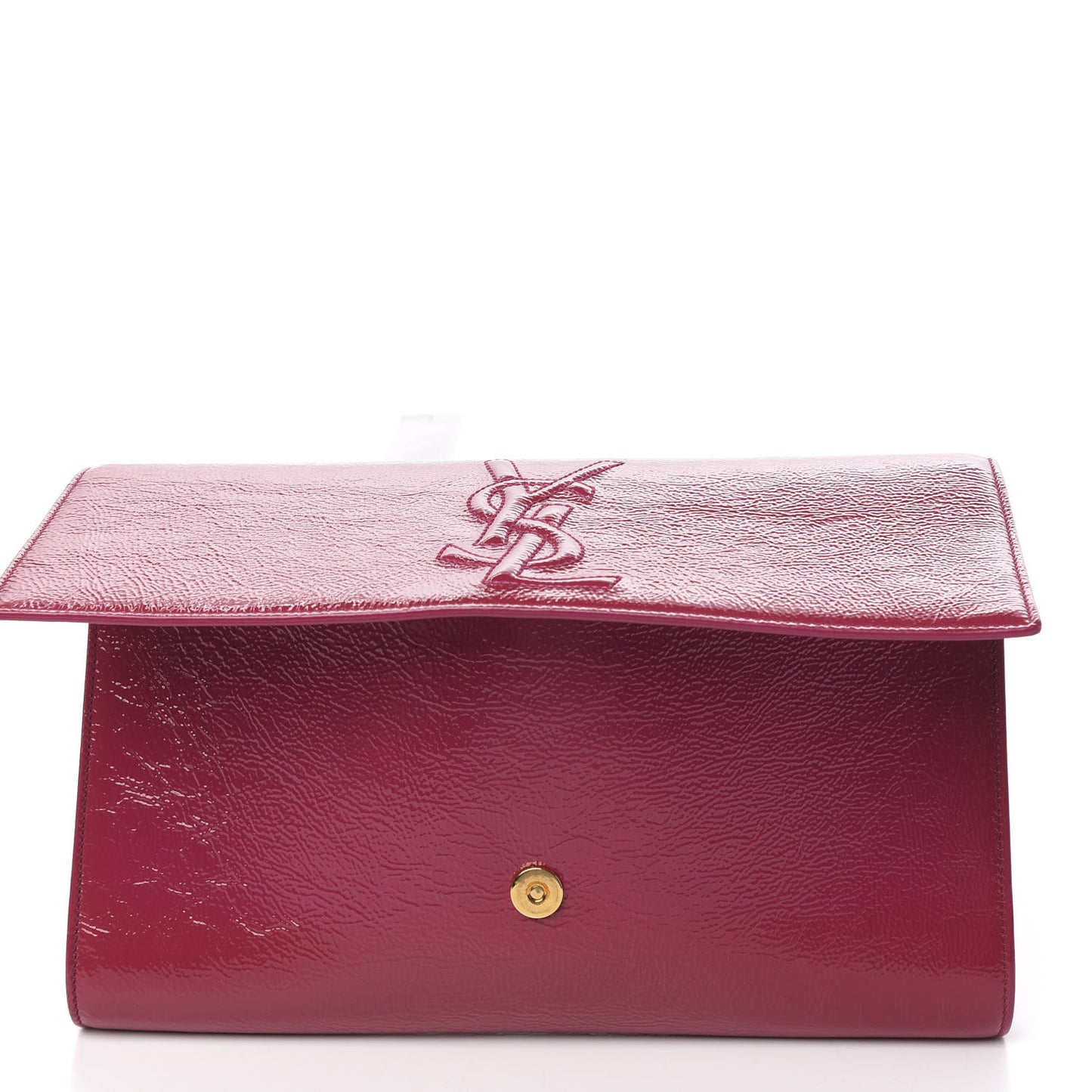 Textured Patent Monogram Large Belle De Jour Clutch Fuchsia