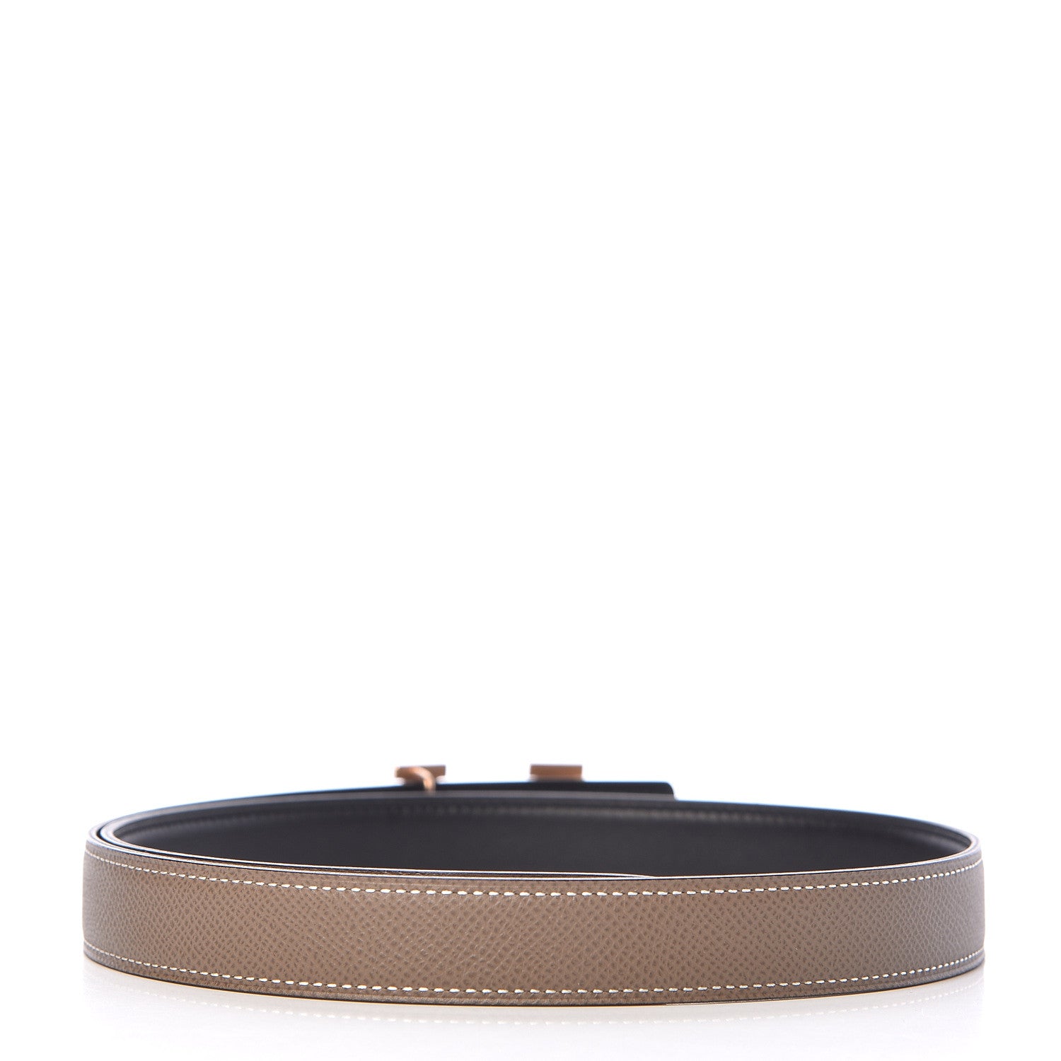 Hermes Swift Epsom 22mm H Belt 80 Black Etoupe 4 of 8