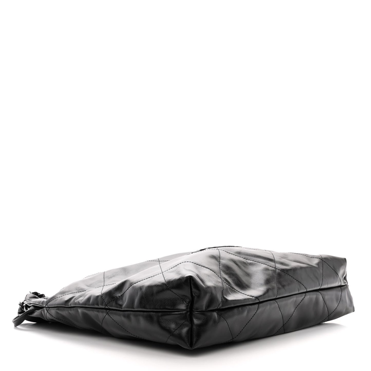 Shiny Calfskin Quilted Large Chanel 22 So Black