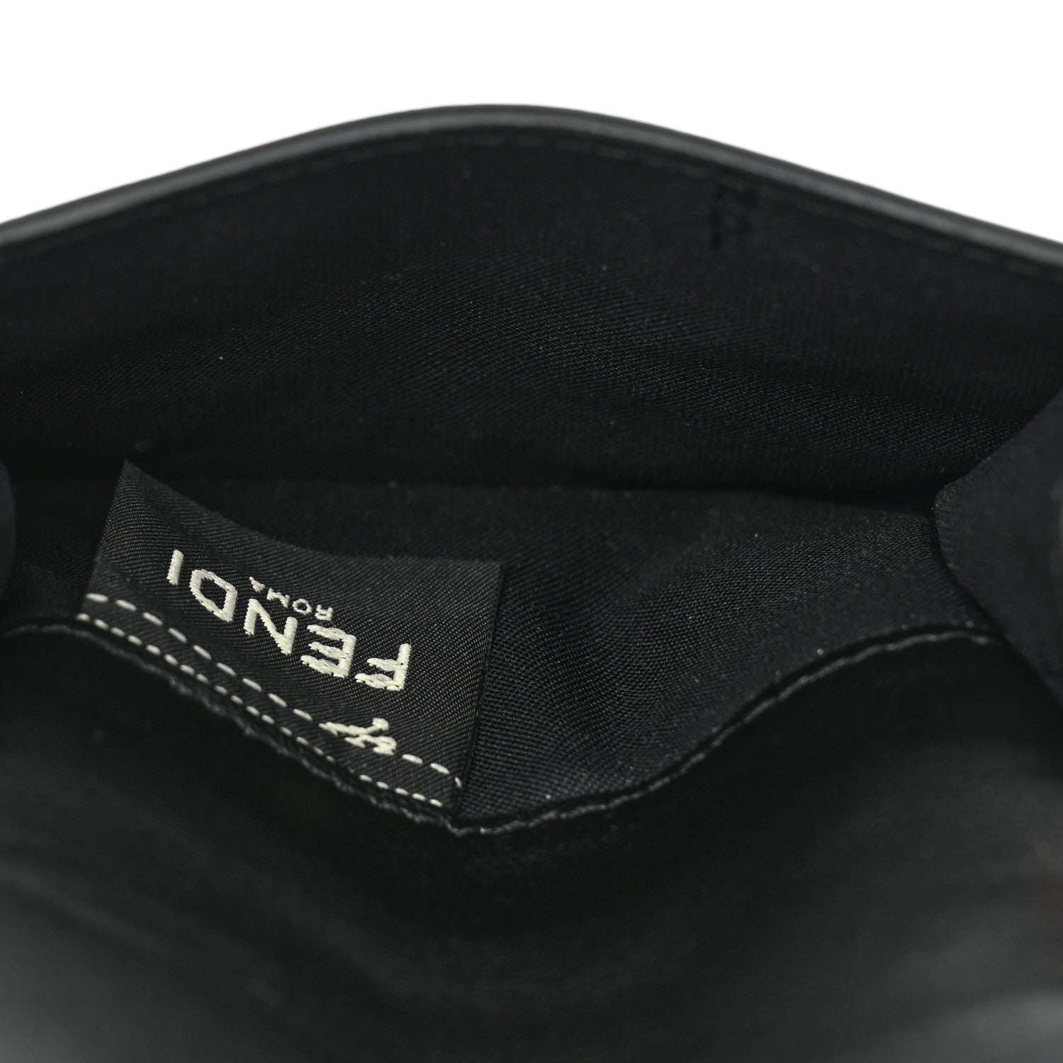 Fendi Nappa Matisse FF Diagonal Embossed Micro Tri-Fold Wallet Black 7 of 10