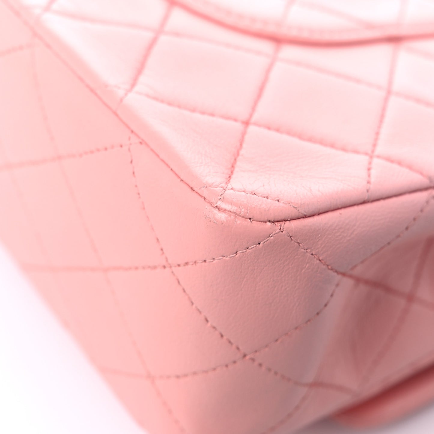 Lambskin Quilted Medium Double Flap Light Pink
