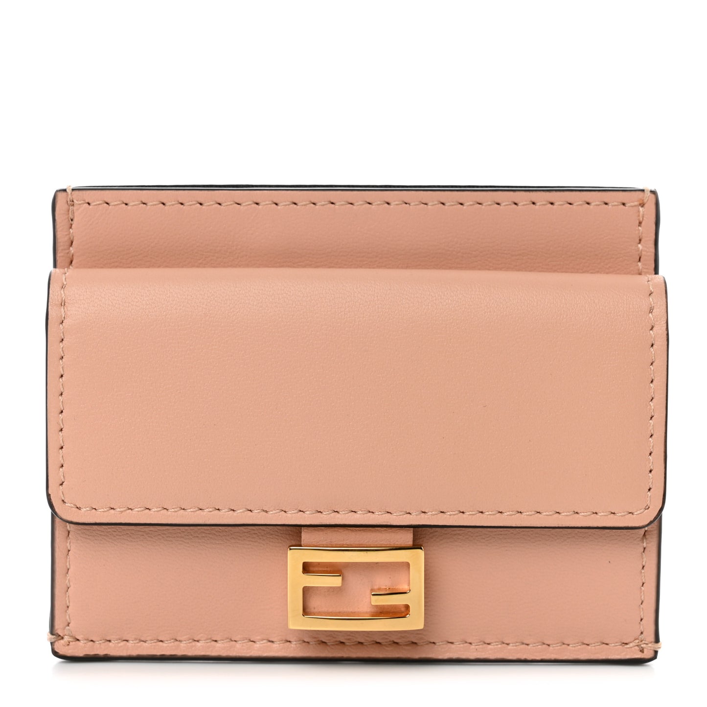 Nappa Matisse FF Diagonal Embossed Fold Over Card Holder Wallet Baby Pink